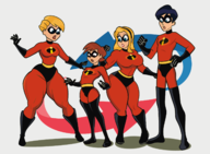 artist:slow bob_parr dash_parr elastigirl helen_parr mr._incredible pixar rule_63 the_incredibles violet_parr // 1589x1163 // 692KB