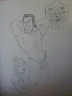 artist:hatebit beast beauty_and_the_beast belle disney gaston // 960x1280 // 170KB