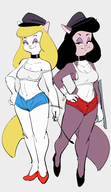 artist:dbaru capcom caturday cosplay dixie final_fight poison roxie roxy the_catillac_cats // 1108x1910 // 449KB