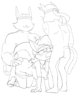 amazing_herocats artist:dbaru caturday fangirl fellatio prowl yowl // 1800x2122 // 890KB