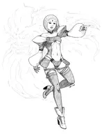 artist:hawkgirl dc dizzy guilty_gear raven teen_titans // 1240x1560 // 373KB