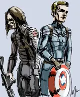 artist:wjm bucky_barnes captain_america marvel metal_gear parody steve_rogers winter_soldier // 600x724 // 303KB