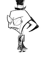 artist:onlyfansart black_hat cosplay invader_zim mr._colympus_2023 villainous! zim // 1376x1815 // 294KB