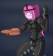 adventure_time artist:hoot commander_shepard cosplay crossovers mass_effect princess_bubblegum // 800x854 // 361KB