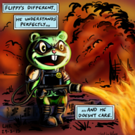 artist:lhk blue_(artist) dc flippy happy_tree_friends parody the_comedian watchmen // 750x750 // 628KB