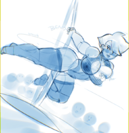 artist:oink blue_power hue_troop ok_ko!_let's_be_heroes pole_dancing // 992x1025 // 761KB