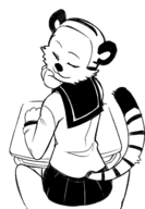 artist:muplus calvin_and_hobbes caturday crossdressing hobbes // 1791x2577 // 1.2MB