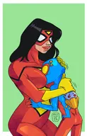 artist:alex_nonyme bailey_briggs jessica_drew marvel spider-boy spider-woman // 1800x2800 // 1.3MB