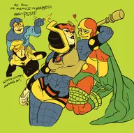 big_barda blue_beetle booster_gold dc michael_carter mister_miracle pollums scott_free ted_kord // 600x598 // 347KB
