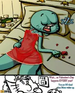 artist:hentaiboy gumball_watterson nicole_watterson richard_watterson the_amazing_world_of_gumball valentine's_day // 1024x1274 // 273KB