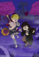 adventure_time artist:kloete5 cosplay elvira elvira_mistress_of_the_dark finn_mertens hades mona_lisa zagreus // 3131x4522 // 17MB