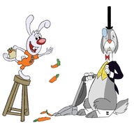 artist:redinkedray brandy_and_mr_whiskers colors_by_anonymous crossovers foster's_home_for_imaginary_friends mr._herriman mr_whiskers parody the_odd_couple // 3000x3000 // 978KB