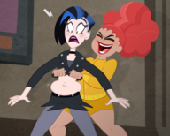 artist:sb99 dc dc_super_hero_girls giganta leslie_willis livewire // 1800x1440 // 2.3MB