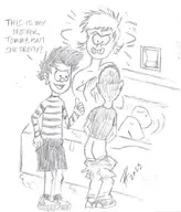 artist:robren dennis_menace dennis_the_menace nude parody sandra_menace the_beano // 869x1015 // 241KB