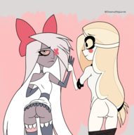 artist:oceans8giants bottomless charlie_morningstar hazbin_hotel presenting vaggie // 2378x2385 // 1.5MB