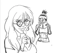 artist:sketchatron batgirl cassandra_cain dc spoiler stephanie_brown // 1441x1346 // 524KB