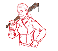 artist:f-d image lucille negan rule_63 the_walking_dead // 1159x1025 // 440KB