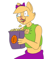 artist:flaminhotcheatoes artist:redout caturday front_row_joe popcorn_penny // 800x968 // 160KB