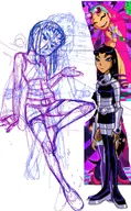 artist:chicknscratchr blackfire dc teen_titans // 750x1209 // 734KB