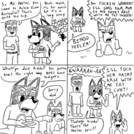 artist:halfdime bandit_heeler bingo_heeler bluey comics crossovers hank_hill king_of_the_hill mr._colympus_2023 // 2000x2000 // 1.2MB