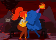 adventure_time artist:kloete5 cinnamon_bun finn_mertens flame_princess // 1659x1205 // 598KB