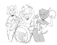 archie_comics artist:dbaru catgirl josie josie_and_the_pussycats melody valerie // 1993x1571 // 842KB