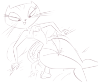 artist:terrible_the_drawfag caturday foster's_home_for_imaginary_friends mac swimsuit_cat thighjob // 835x696 // 169KB