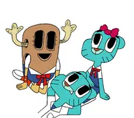 asuka_langley_soryu cosplay evangelion nicole_watterson penny_fitzgerald rei_ayanami shinji_ikari the_amazing_world_of_gumball // 1360x1195 // 542KB