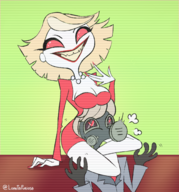 artist:lomita_furiosa hazbin_hotel katie_killjoy tom_trench // 1400x1500 // 1.0MB