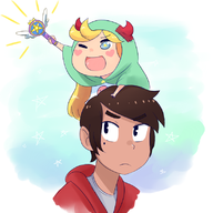 artist:aipiepo himouto!_umaru-chan marco_diaz parody star_butterfly star_vs._the_forces_of_evil // 800x800 // 366KB