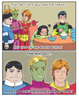 bouncing_boy brainiac_5 chameleon_boy dc legion_of_super-heroes matter-eater_lad parody salu_digby shrinking_violet sun_boy the_simpsons // 1000x1220 // 1.3MB