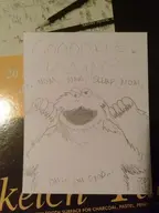 artist:pissed_off_fat_guy cookie_monster crossovers cunnilingus fantastic_four invisible_woman marvel sesame_street sue_storm // 1944x2592 // 725KB