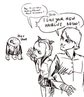 ahsoka_tano anakin_skywalker cromartie_high_school mechazawa parody r2-d2 star_wars // 2335x2680 // 1.4MB