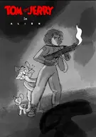 alien crossovers ellen_ripley jerry tom tom_and_jerry xenomorph // 750x1068 // 530KB