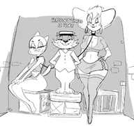 artist:dbaru crossovers disney goof_troop nicole_watterson peg_pete the_amazing_world_of_gumball top_cat // 1709x1609 // 738KB