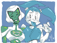 artist:pennc aya crossovers dc green_lantern green_lantern_the_animated_series jenny_wakeman my_life_as_a_teenage_robot xj-9 // 689x524 // 39KB