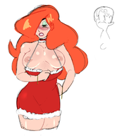 artist:sicknyasty christmas cousin_mel grandma_got_run_over_by_a_reindeer wardrobe_malfunction // 1993x2089 // 901KB