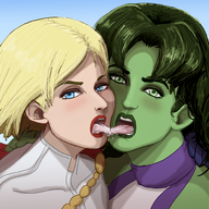 crossovers dc marvel power_girl she-hulk // 2000x2000 // 3.1MB