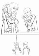 artist:sketchatron batgirl bernard_dowd damian_wayne dc robin stephanie_brown tim_drake // 2070x2985 // 1.5MB