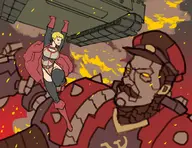 artist:regourso dc joseph_stalin power_girl red_son // 1000x773 // 223KB