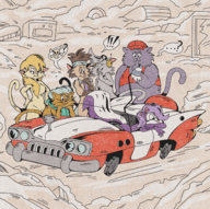 artist:dot.fuk cleo crossovers fifi_la_fume hector looney_tunes mungo riff-raff the_catillac_cats tiny_toon_adventures wordsworth // 1400x1393 // 874KB