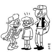 artist:lhk cosplay crossdressing dipper_pines gravity_falls mabel_pines wendy_corduroy // 601x600 // 67KB