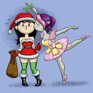 artist:carelessdoodler beth_tezuka bravest_warriors christmas mistletoe plum // 750x750 // 352KB