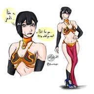 artist:zica cosplay f slave_leia star_wars star_wars:_visions // 2000x2000 // 301KB