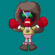 artist:deidatvm bee bee_and_puppycat cosplay homestar_runner_(series) strong_bad // 4000x4000 // 844KB