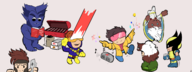 artist:gh beast cyclops gambit jubilee logan marvel paper_mario parody rogue scott_summers storm super_mario wolverine x-men // 2240x840 // 697KB