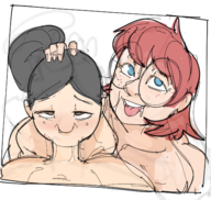 artist:dbaru claire_augustus elizabeth_appleboom fellatio marten_reed nude questionable_content // 1430x1357 // 1.1MB