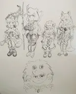 artist:pikapika212 bunny cosplay cyber_harpie_lady dark_magician_girl kuriboh maiden_of_the_aqua mitzi murphy murphy_and_mitzi vivian white_magician_pikeru yu-gi-oh zoe // 828x1023 // 115KB