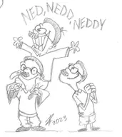 artist:robren ed ed_edd_n_eddy edd eddy ned_flanders parody the_simpsons // 657x737 // 113KB