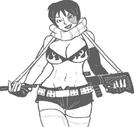 artist:mindwipe cosplay domino marvel planetofjunk tengen_toppa_gurren_lagann x-men yoko_littner // 632x600 // 18KB